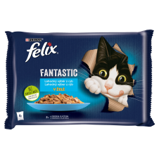 FELIX Fantastic Multipack (4x85g) s lososem a platýzem v želé