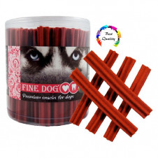 FINE DOG Jerky kříž hovězí 12,5cm 50ks - DÓZA