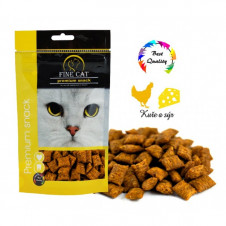 FINE CAT Plněné polštářky KUŘECÍ SE SÝREM 80g - DOYPACK - NEW