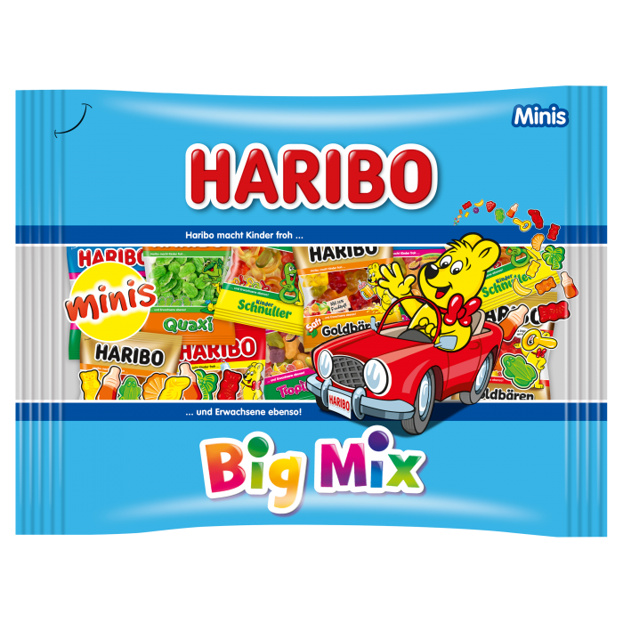 Haribo 330g Big Mix směs želé a pěnových cukrovinek s ovocnou a kolovou příchutí