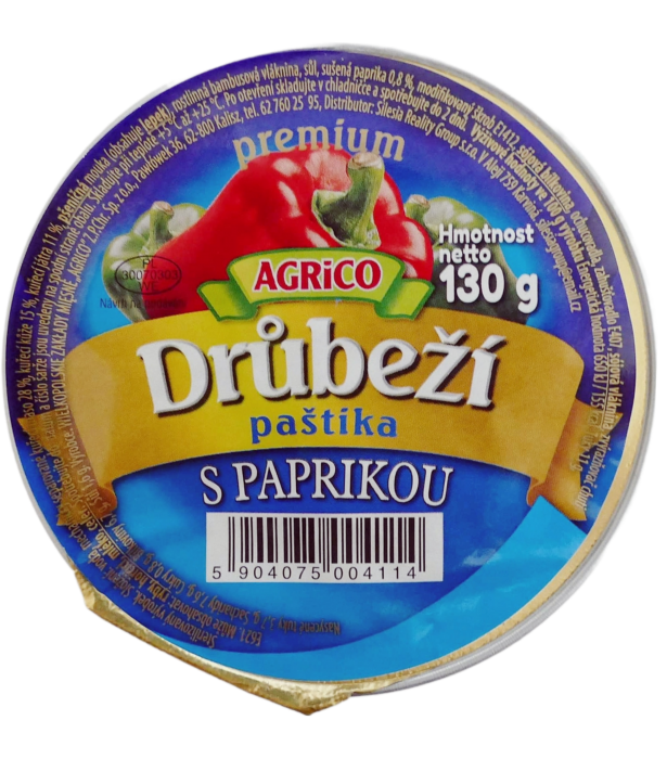 AGRICO Drůbeží paštika s Paprikou 130g