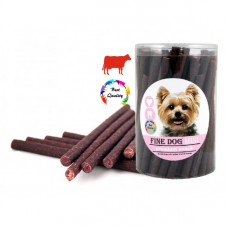 FINE DOG MINI Tyčka HOVĚZÍ 500g - DÓZA