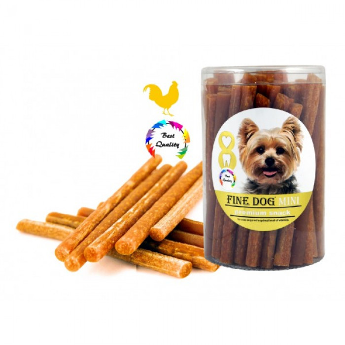 FINE DOG MINI Tyčka KUŘECÍ 500g - DÓZA