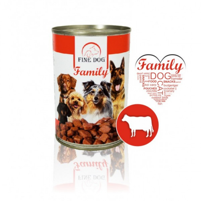 FINE DOG Family konzerva pro PSY s HOVĚZÍM 415g