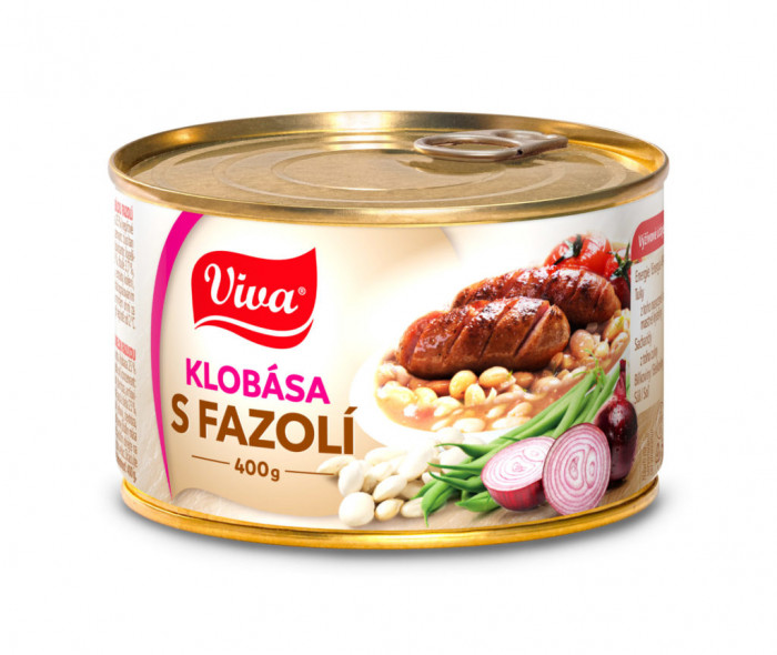 Viva - Klobása s bílou fazolí 400g