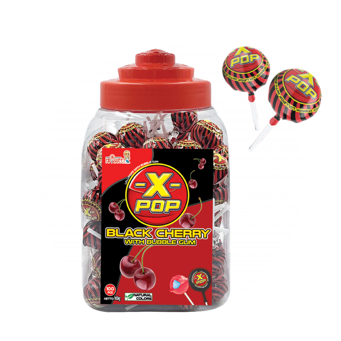 MP Sweet X-POP lízátka 18g Black Cherry