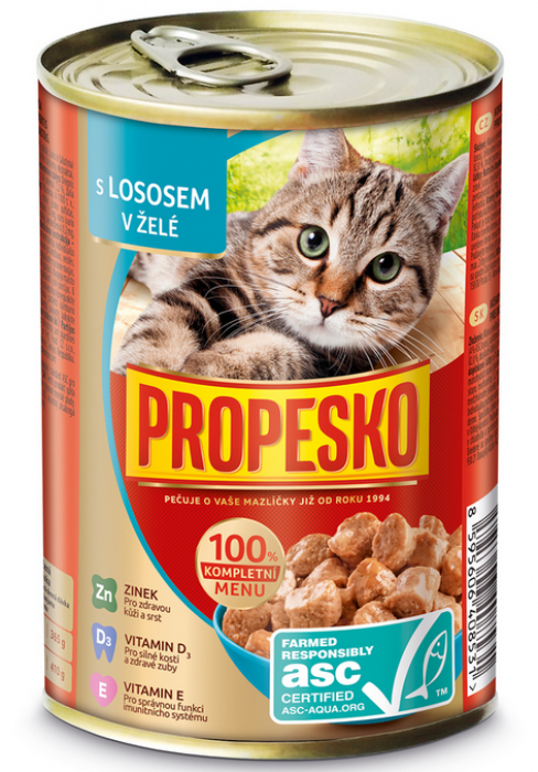 Propesko 415g kousky kočka s lososem v želé