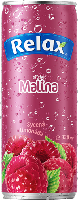 Relax 330ml limonáda Malina plech