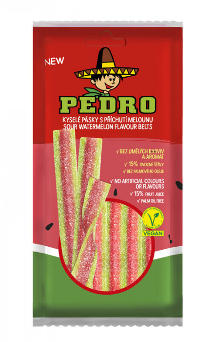 Pedro 80g Kyselé pásky s příchutí melounu