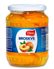 Viva - Broskve loupané půlené 680g