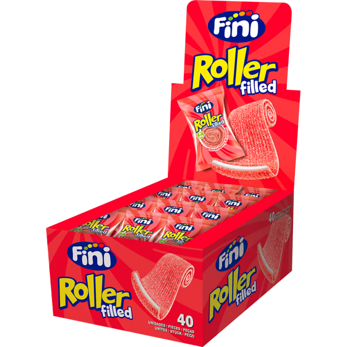 Fini Roller Filled Strawberry & cream 20g