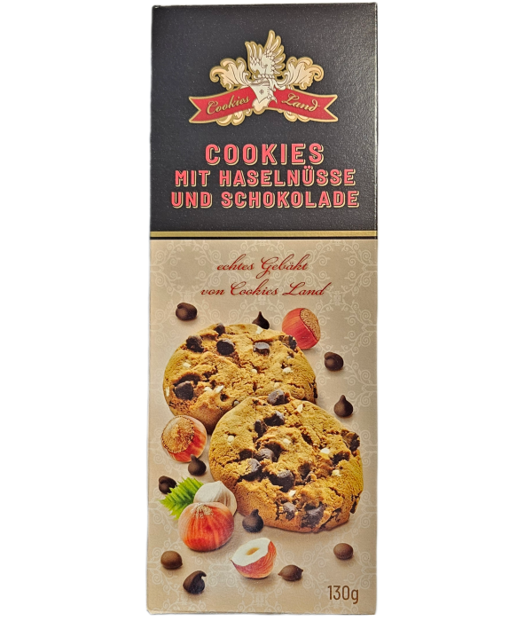 Cookies Land Sušenky s kousky čokolády s lískovými ořechy 130g