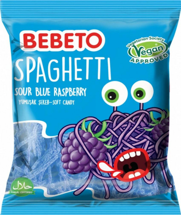 Bebeto špagety Sour Blue Raspberry 80g