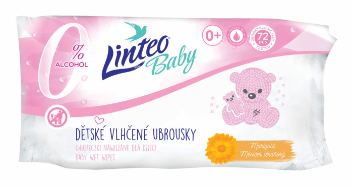 LINTEO Vlhčené Ubrousky 72ks bez klip