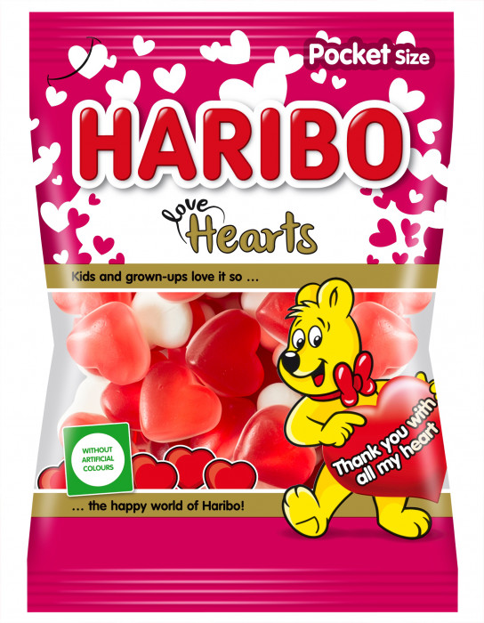 Haribo 80g Hearts želé cukrovinky s ovocnou příchutí s pěnovým cukrem