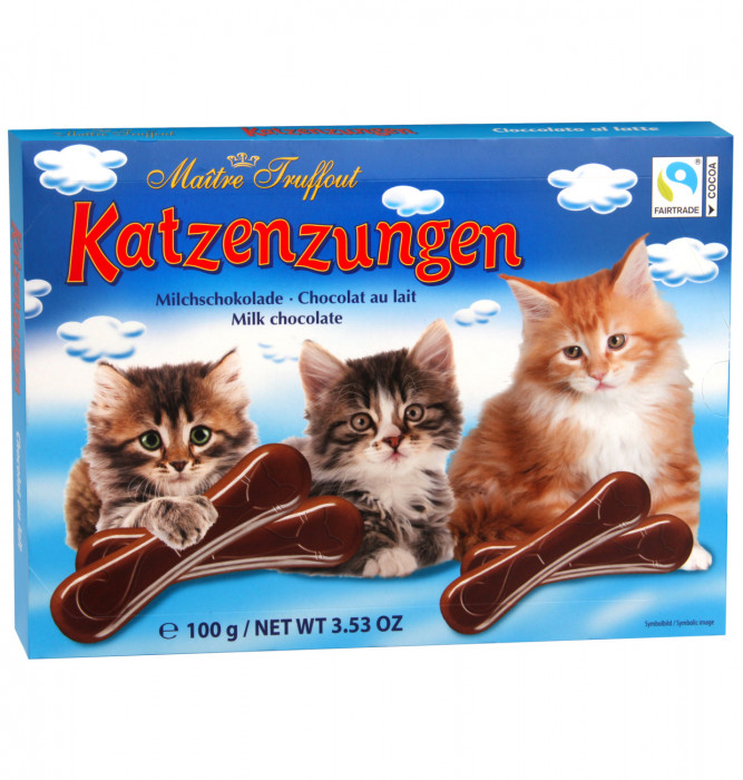 Maitre Truffout Katzenzungen 100g modré